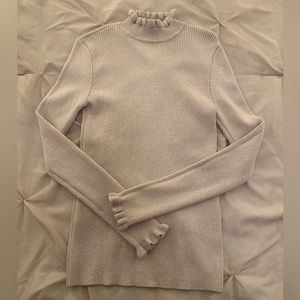 Express Blush Ribbed Mock Neck Sweater, Size Medium